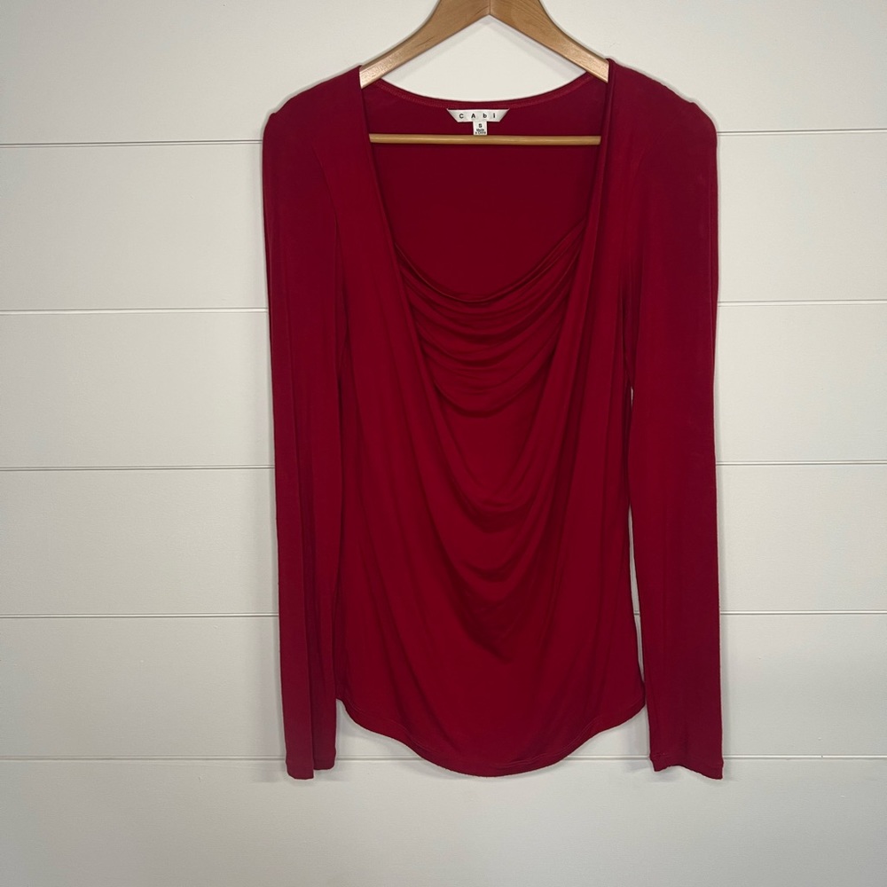 CAbi long sleeve cowl neck top